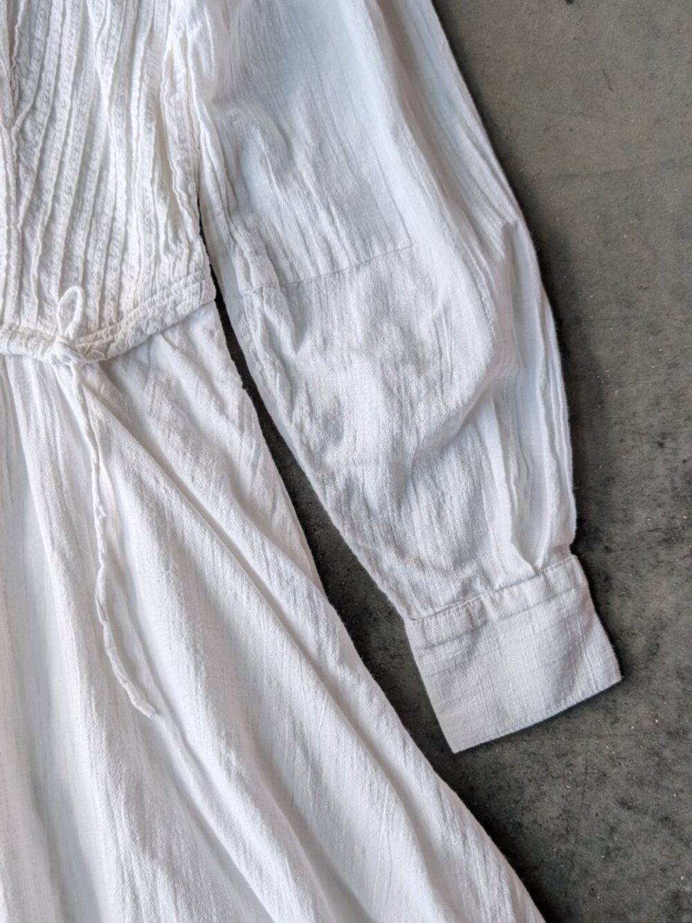 Anthropologie Pilcro White Shirred Corset Buttondown Long Sleeve Midi Dress - Picture 6 of 11